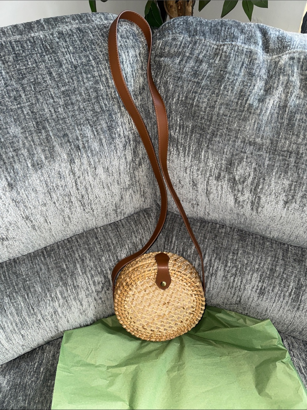 J CREW RATTAN CIRCLE BAG